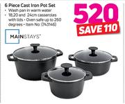 Mainstays 6 Piece ast Iron Pot Set-Per Set