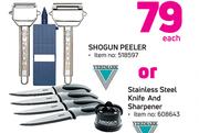 Verimark Shogun Peeler Or Stainless Steel Knife & Sharpener-Each