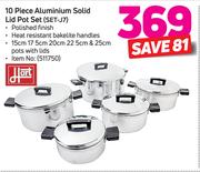 Hart 10 Piece Aluminium Solid Lid Pot Set-J7