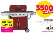 Alva Santa Monica Red 4 Burner Hooded BBQ