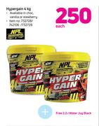 NPL Hypergain-4Kg Each Free Water Jug Black-2.2Ltr