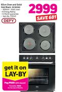 Defy 60cm Oven & Solid Hob Black DCB006