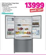 Hisense 720Ltr French Door Fridge Water Dispenser Metallic H720FS-WD