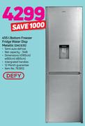 Defy 455Ltr Bottom Freezer Fridge Water Disp Metallic DA635