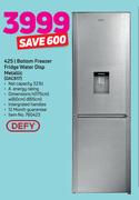Defy 425Ltr Bottom Freezer Fridge Water Disp Metallic DAC617