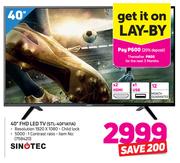 Sinotec 40" FHD LED TV STL-40F1A11A