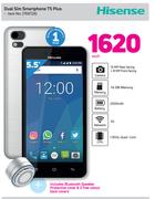 Hisense Dual SIM Smartphone T5 Plus + Bluetooth Speaker, Protective Cover & 2 Colour Back Cover