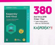 Kaspersky Lab Anti-Virus 2018 3 User 1 Year