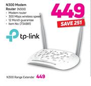 TP Link N300 Modem Router (N300)