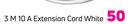 Simple Choice 3m 10A Extension Cord White