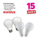 Eurolux 6W LED Globes-Each