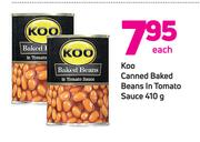 Koo Canned Baked Beans In Tomato Sauce-410g Each