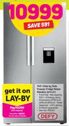 Defy 740Ltr Side By Side Freezer Fridge With Water Dispenser Metallic DFF437