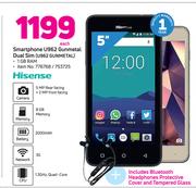 Hisense U962 Gunmetal Dual Sim Smartphone With Bluetooth Headphone, Protective Cover & Tempered Glas