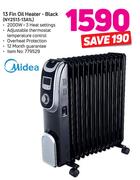 Midea 13 Fin Oil Heater Black NY2513-13A1L