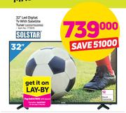 Solstar 32" LED Digital TV With Satellite Tuner (LED32TD220SS)