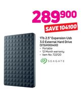 Seagate 1TB 2.5" Expansion USB 3.0 External Hard Drive (STEA1000400)