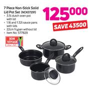 Bon Voyage 7 Piece Non-Stick Solid Lid Pot Set (NCK07291)