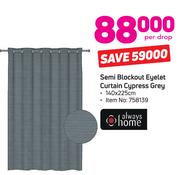 Always Home Semi Blockout Eyelet Curtain Cypress Grey