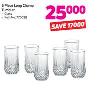 6 Piece Long Champ Tumbler