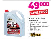 Shield Splash Car And Wax Shampoo-5L