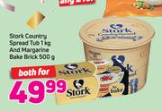 Stork Country Spread Tub 1Kg And Margarine Bake Brick 500g-For Both