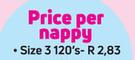 Pampers Premium Nappy Size 3 120's Pack-Per Nappy