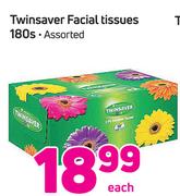Twinsaver Facial Tissues-180s Each