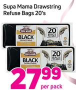 Supa Mama Drawstring Refuse Bags-20's Per Pack