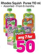 Rhodes Squish Puree Assorted-7 x 110ml