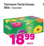 Twinsaver Facial Tissues Assorted-180s Each