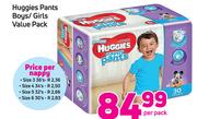 Huggies Pants Boys/Girls Size 5-32's Per Nappy