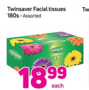Twinsaver Facial Tissues Assorted-180s Each