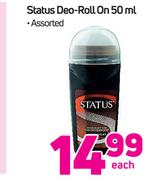 Status Deo Roll On Assorted-50ml Each