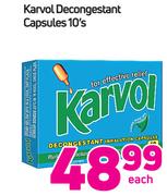 Karvol Decongestant Capsules 10’s Each