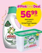 Ariel Liquid Assorted-2Ltr Or Ariel Power Capsules-21's Each