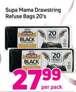 Supa Mama Drawstring Refuse Bags-20s Per Pack