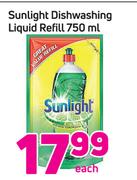 Sunlight Dishwashing Liquid Refill-750ml Each