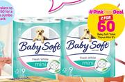 Baby Soft Toilet Tissue Mini 9's Pack-For 2
