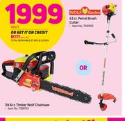 Wolf Garden 43cc Petrol Brush Cutter Or 39.6cc Timber Wolf Chainsaw-Each