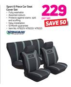 Stingray Sport 6 Piece Car Seat Cover Set-Per Set