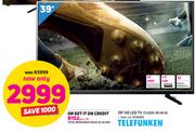 Telefunken 39” HD LED TV TLEDD-39 HD A