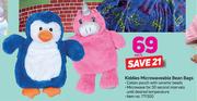 Kiddies Microwaveable Bean Bags-Each