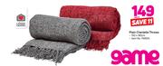 Plain Chenielle Throws (150 x 180cm)-Each