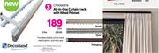 Decorland All-In-One 2m Curtain Track With Wood Pelmet