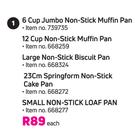 Prestige 6 Cup Jumbo Non-Stick Muffin Pan Or 12 Cup Non-Stick Muffin Pan-Each