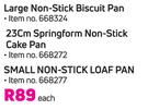 Large Non-Stick Biscuit Pan, 23cm Springform Non-Stick Cake Pan Or Small Non-Stick Loaf Pan-Each