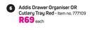 Addis Drawer Organiser Or Cutlery Tray Red-Each