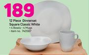 12-Piece Dinnerset Square Classic White