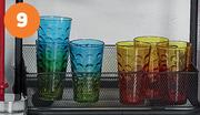 3-Pack Assorted Colour Glasses-Per Pack